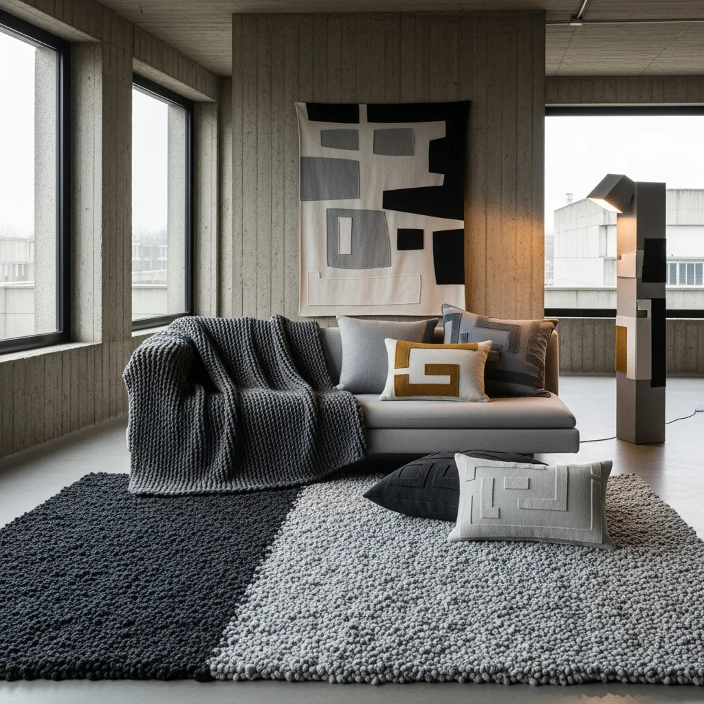 Brutalist home textile styling showcase